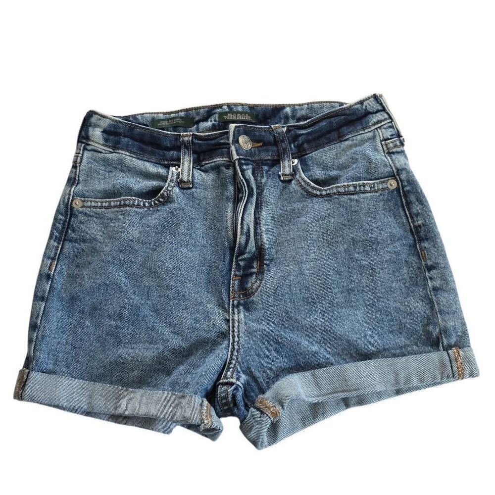 Wild Fable Women's Size 0/25R Blue Highest Rise Denim Rolled Hem Shorts